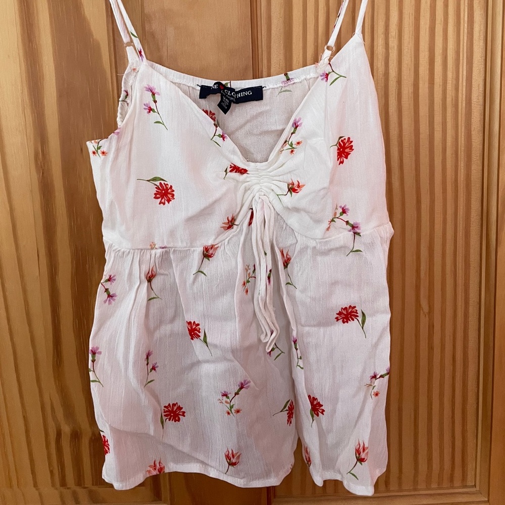 White floral tank top